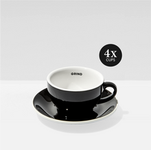 Load image into Gallery viewer, Black Coffee Cups and Saucers
