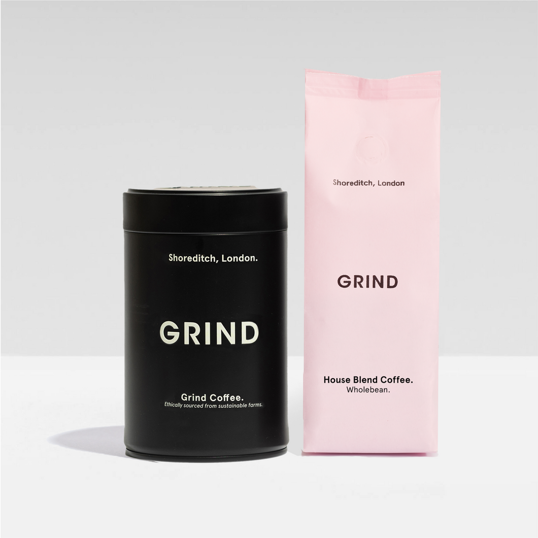 Black Tin of Grind Coffee