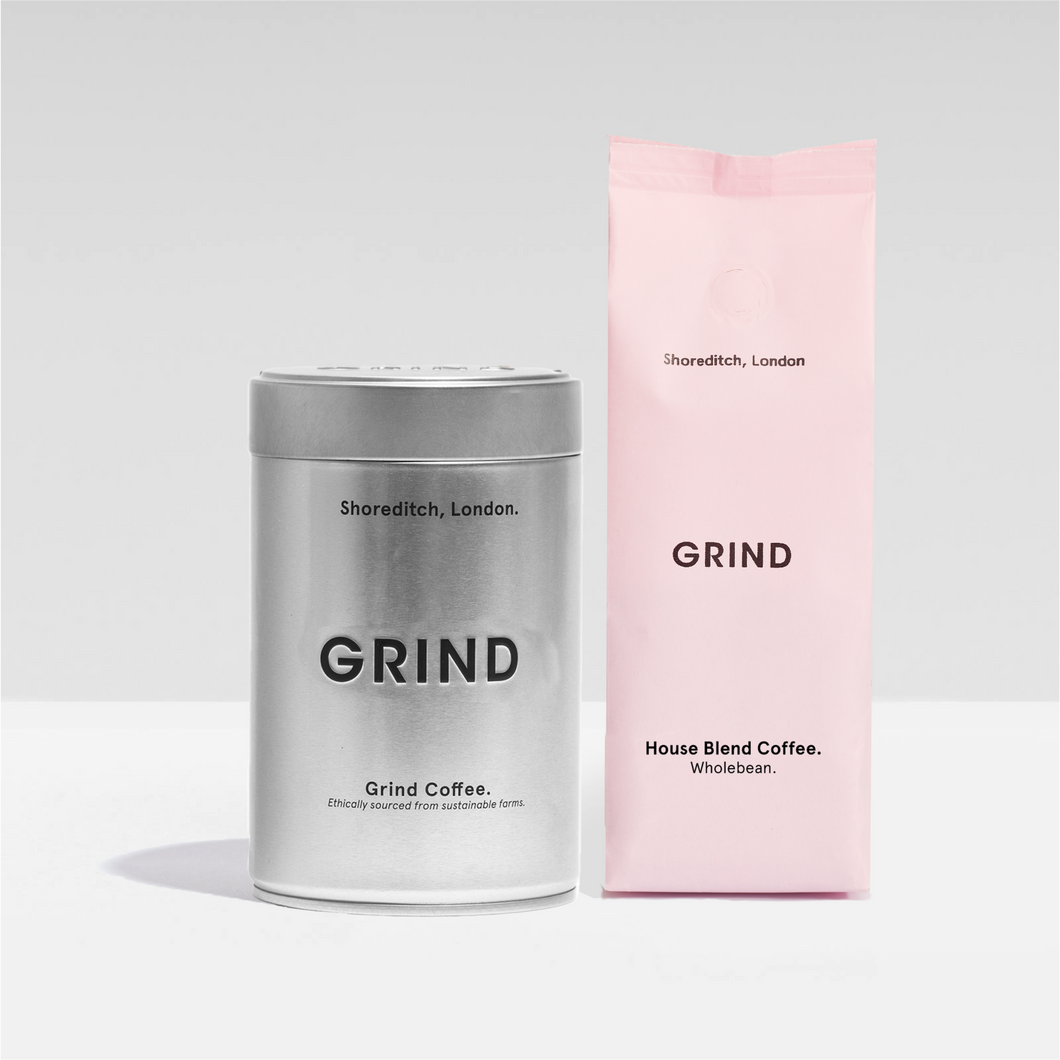 Silver Tin of Grind Coffee